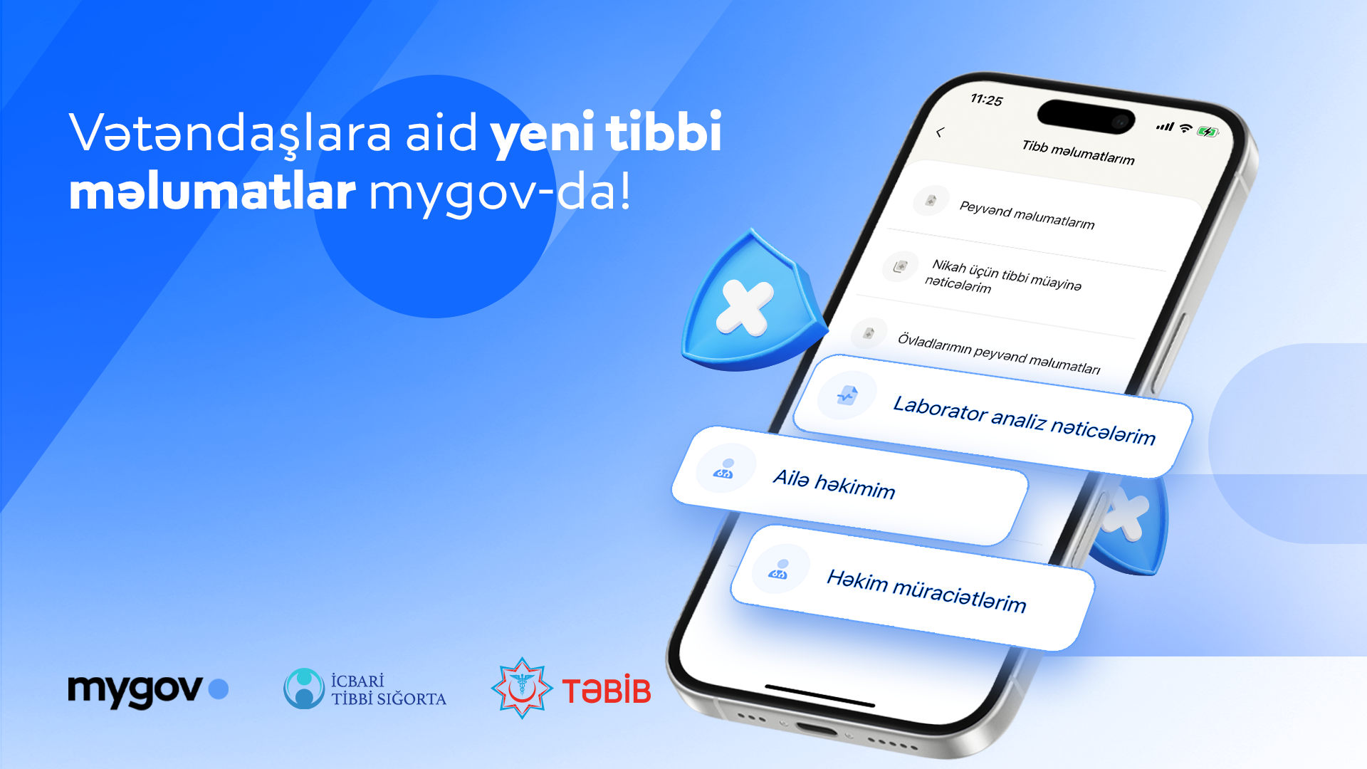 “mygov” platformasında vətəndaşların bir sıra tibbi məlumatlara çıxış imkanları genişləndirildi